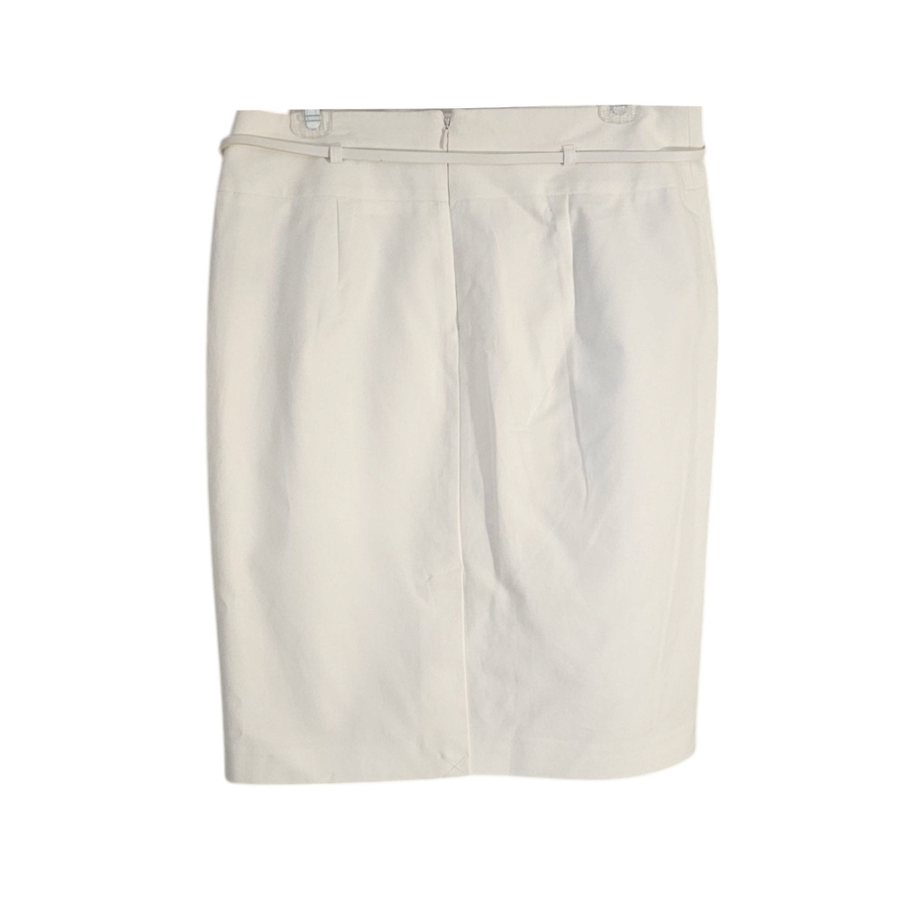 NWT Liz Claiborne White Belted Pencil Skirt - Picture 2 of 6